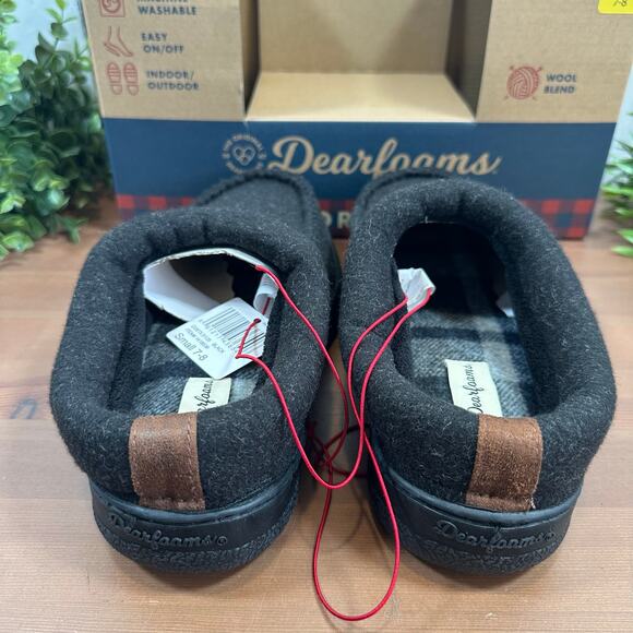 Dearfoams Men's Memory Foam Black Slippers Size S (7-8) - Picture 3 of 5